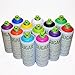 Sugar 400ml by Ironlak Popular Colors Set of 12 - Worlds Healthiest Spray Paint for Aerosol Mural Art