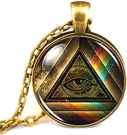 Masonic Free Mason Illuminati Freemason Necklace Collectible Jewelry Gift Rainbow