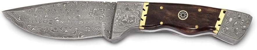 Damascus Steel Tinted Camel Bone Handle Knife