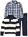Nautica Boys' Three Piece Set with Woven Shirt Quarter Button Sweater and Pant