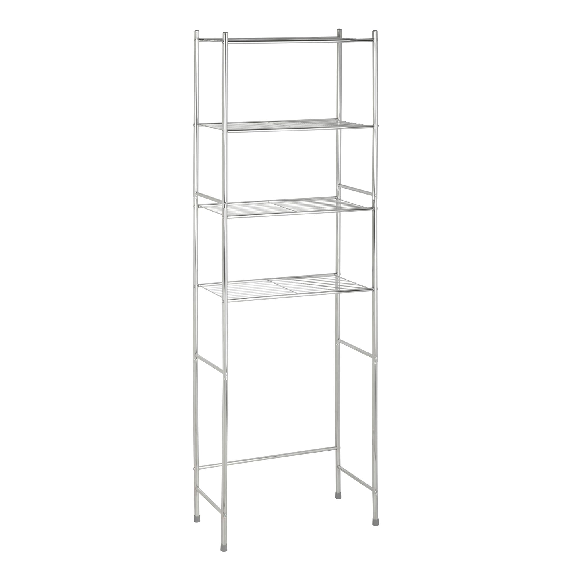 Photo 1 of Honey-Can-Do 4-Tier Over-The-Toilet Storage Shelf - Space-Saving Steel Bathroom Restroom Organizer with Neutral Chrome Finish, Ideal for Towels, Toiletries, & Essentials - 24"W x 68"H x 11"D