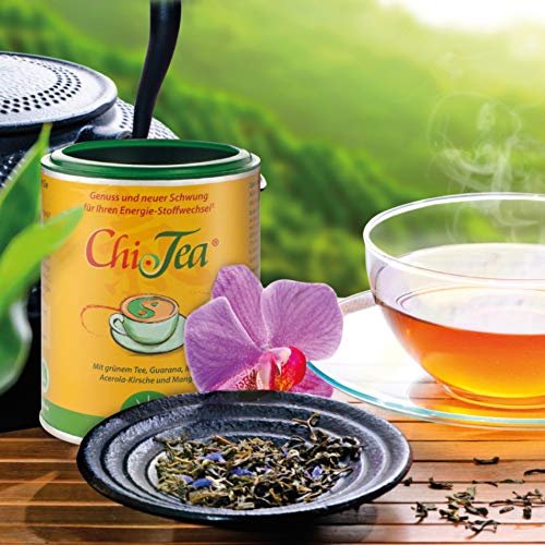 Chi-Tea 180 g Dose I Mit Grün- u. Matetee sowie grünem Kaffee I 12 wertvolle Pflanzenauszüge I Magnesium und Vitamine I Vegan, 72 Tassen – Bild 4