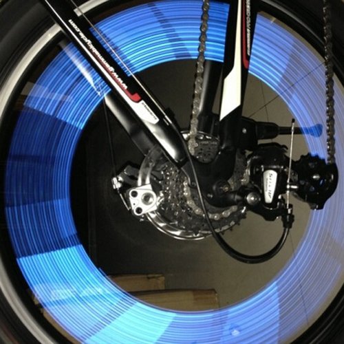 Dcolor 12pcs Bike Riding Bicycle Wheel Spoke Reflector Reflective Mount Warning Light(Blue) - Thumbnail 2