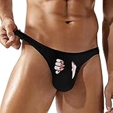 Men's Thong Underwear, Low Rise G-String Bikini Briefs, Sexy T-Back for Gym & Sport