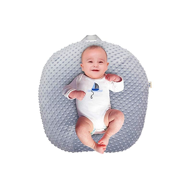 Strechy Minky Newborn Lounger Cover, Removable and Ultra Soft Sung Fitted Baby Lounger Slipcover by BlueSnail (Gray)
