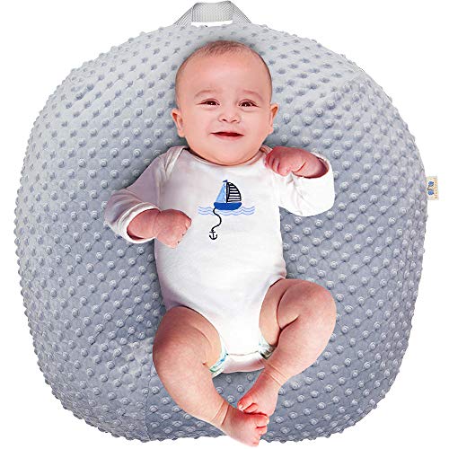 Strechy Minky Newborn Lounger Cover, Removable and Ultra Soft Sung Fitted Baby Lounger Slipcover by BlueSnail (Gray)