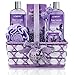 Bath and Body Gift Basket For Women and Men, Honey Lavender Home Spa Set with Essential Oil Diffuser, Soap Flowers, Bath Salts, Bubble Bath & More - 13 Piece Set, Presents for Mom