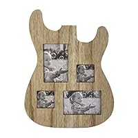 Rise8 Studios Guitar Body Shaped Music Picture Frame for 4x6 and 3x4 Photos (Natural Wood Color)