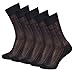 Duna Men's Ultra thin Breathable Cotton Dress Socks, 5-pack,Black,X-Large