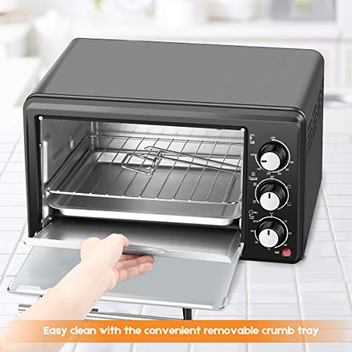 Tulib GT17C-S1 Convection Countertop Toaster Oven, 4 Slice, Black - Thumbnail 3