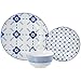 Amazon Basics 18-Piece Kitchen Dinnerware Set, Plates, Dishes, Bowls, Service for 6, Cottage