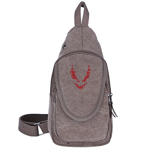Carnage Comic LOGO Casual Canvas Unbalance Backpack Sling Bag Men Shoulder Bag Chest Bag