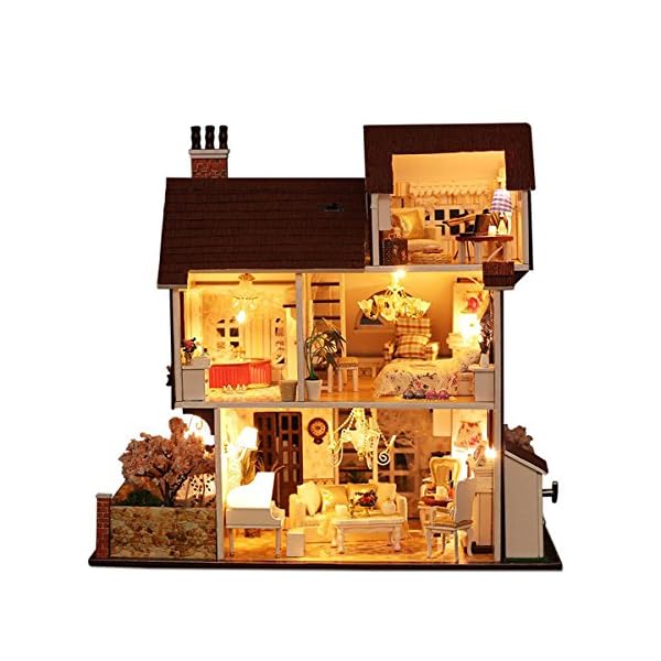 Rylai 3D Puzzles Miniature Dollhouse DIY Kit Flower Town Series Dolls