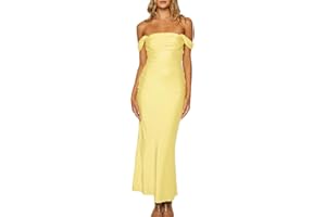 Realtix Elegant Satin Off The Shoulder Ruched Backless Maxi Dress for Women Strapless Tube Sleeveless Fitted Bridesmaid Dress