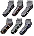 Fruit of the Loom Boys' 6-Pair Half Cushion Ankle Socks, Gray assort, Medium (Shoe Size: 9-2.5)