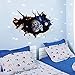 Kemilove 3D Outer Space Planet Wall Stickers for Kids Galaxy Astronaut Mural Decals Home Removable Decoration