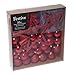 Festive 50 Piece Assorted Christmas Ornament Set, Red