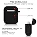 YUPING AirPods case Designed Separately Silicone Protective Cover,2 Anti-Lost Strap/2 Pairs of Ear Hooks/Airpods Watch Band Holder/Carabiner/Headphone Case Compatible for Apple AirPods(8 in 1)-Black