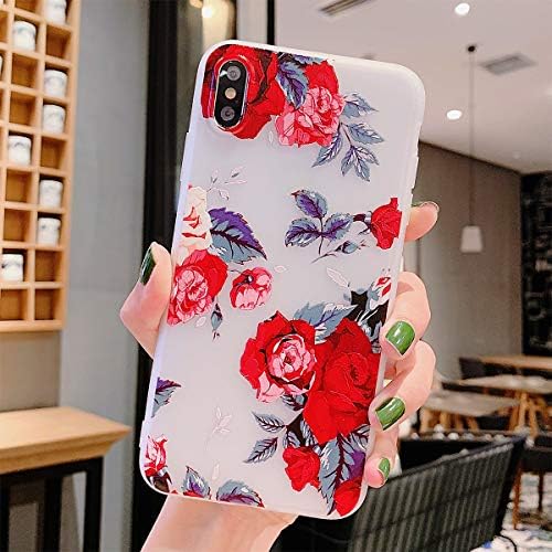Compatible with iPhone Xs MAX Case for Girls, Floral Flower Cute Case Ultra-Thin Slim Soft TPU Silicone Cover Phone case for iPhone Xs MAX(Flower R)
