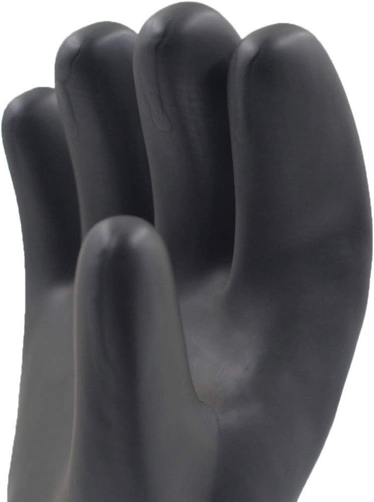 Jewboer 2 Pairs 22" Heavy Duty Rubber Gloves,Chemical Muriatic Acid Resistant Latex Gloves,Waterproof Dishwashing Household Cleaning Protective Safety Work Industrial Gloves,Black: Clothing