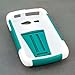 Kyocera Hydro Case (C5170), MPERO IMPACT X Series Dual Layered Tough Durable Shock Absorbing Silicone Polycarbonate Hybrid Kickstand Case for Hydro [Perfect Fit & Precise Port Cut Outs] - Teal / White