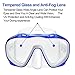 Whale An-ti Fog Dive Mask Scuba Diving Goggles,Waterproof and Quick Adjustable Snorkeling Masks for Men & Women-Blue