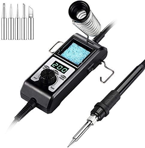 LYLIN 60W Soldering Iron Station, 90~480℃ Temperature Adjustable Soldering Iron Kit with LED Display, °C/°F Switch and Intelligent Sleep Function