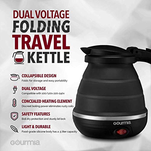 2 Gourmia+Travel+Foldable+Electric+Kettle