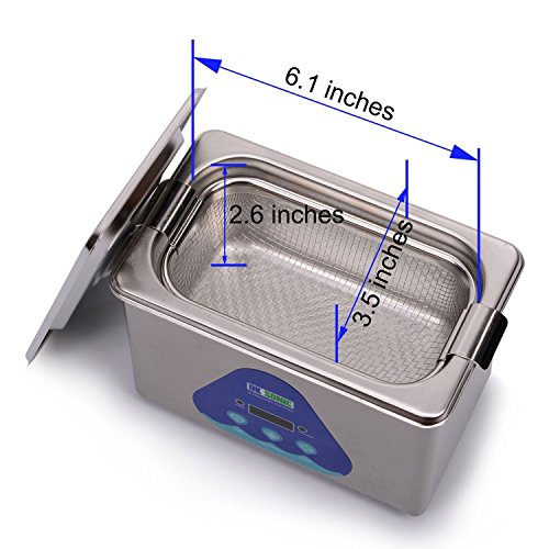 Digital Ultrasonic Jewelry Cleaner - DKSONIC 800mL 42KHz Sonic Eyeglass Cleaner with Digital Timer Basket for Parts Denture Gun Blades Ring Injector Glasses Circuit Board Retainer - Thumbnail 4