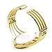 Top Plaza Womens Fashion Bangle Cuff Bracelet Quartz Watch, Oval Face Gold Tone - Silver Face