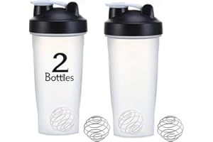 otylzto 2 Pack 28 oz Shaker Bottles for Protein Mixes, Protein Shaker Bottle with Stainless Steel Whisk Ball, Shaker Cup, Protein Bottle, Protein Shake Bottles