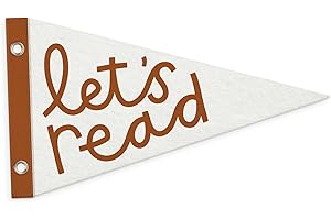 MOFUYU Classroom Decor Pennant Banners Flags，Let's Read Felt Banner Wall Hanging for Read Corner Nook，School，Library，Readroom，Playroom，Children's Room Decor7.4x14 Inch