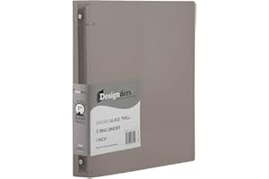 JAM PAPER Plastic 1 inch (25.4 mm) Binder - Smoke Grey 3 Ring Binder - Sold Individually