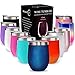 CHILLOUT LIFE 12 oz Stainless Steel Tumbler with Lid & Gift Box - Wine Tumbler Double Wall Vacuum Insulated Travel Tumbler Cup for Coffee, Wine, Cocktails, Ice Cream - Sparkle