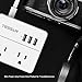 TESSAN Portable 2 Outlet Small Travel Power Strip with 3 USB Ports -Desktop Charging Station 5 Foot Extension Cord- Non Surge Protection Cruise Ship Approved -White