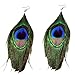 Genuine Natural Peacock Feather Earrings
