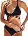 Idgreatim Women's Bandeau Tankini Halter Strappy Push Up Swimwear Bikini Set