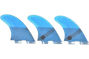Sunicon Surfboard Tail Fin, Fiberglass FCS2 Stylish Convenient Blue Surfboard Tail Fin Flexible Stable Surfing Accessory for 