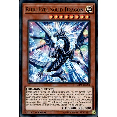 LED3-EN002 1st Ed Blue-Eyes Solid Dragon Ultra Rare Card Legendary Duelists: White Dragon Abyss Yu-Gi-Oh Single Card