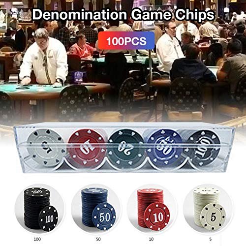 cobud 100PCS Poker Chips Transparent Plastic Boxed Chips Cards Game Accessories - Thumbnail 5