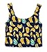 Urban CoCo Women's Multi Digital Printed Crop Vest Tank Tops (Banana Navy)