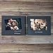 Creawoo 8.5’’ Mr&Mrs Wooden Guest Book Album Memory Keepsake for Wedding Anniversary Birthday with 80 Pages Blank Black Cardstocks - Love Story Scrapbook