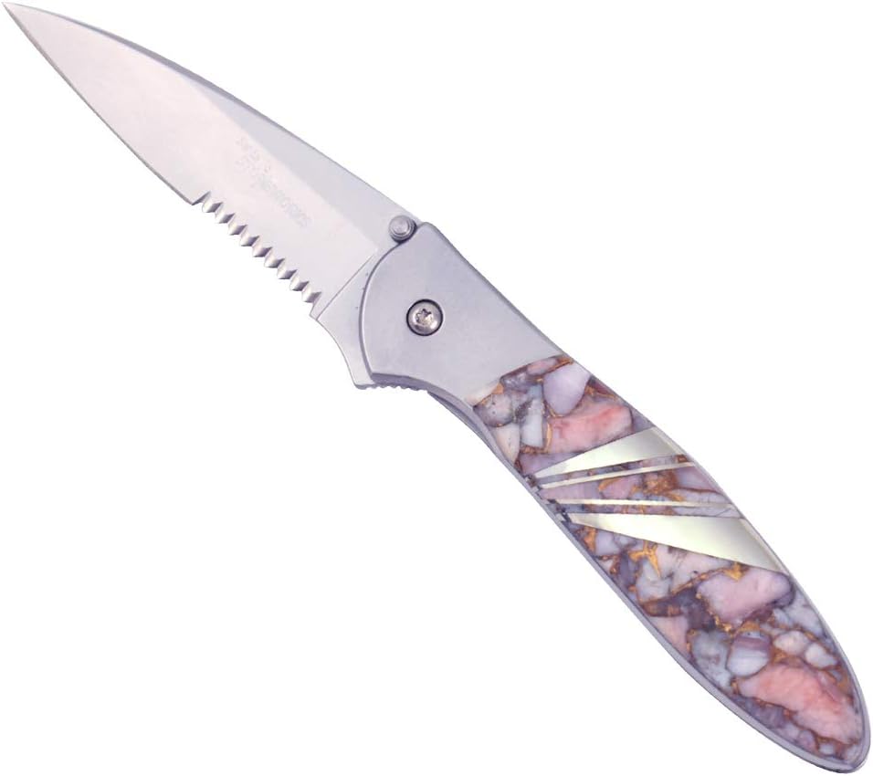 Kershaw Leek Folding Pocket Knife with ArtisanCrafted Peruvian Opal
