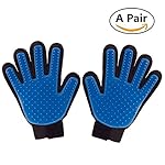 Pet Grooming Glove, 2-in-1 KOSIN Hair Remover Mitt Gentle Deshedding Brush and Massage Tool for Dog, Cat, Horses with Long Short Fur(Right and Left)
