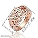 Hitaocity 18k Rose Gold Plated Rhinestone Simulated Weaves Wedding Engagement Promise Rings