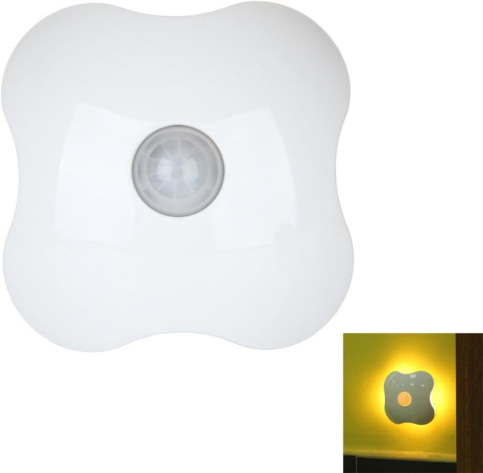 Citiger(TM) Four-Leaf Clover LED Night Light, USB Rechargable, 6 LED, Human Body Induction, Motion Sensor Activated, Stick-on Anywhere, Detachable for Charging and Emergency Use (Warm Light)