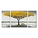 Winpeak Hand Painted Yellow Tree Large Modern Oil Painting Landscape Canvas Wall Art Abstract Picture Huge Contemporary Artwork Framed Ready to Hang (64