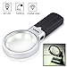 LED Lighted Hands Free Magnifying Glass with Light Stand By Dicfeos- 3X 4.5X Large Handheld Illuminated Magnifier For Reading, Inspection, Soldering, Needlework, Repair, Hobby & Crafts