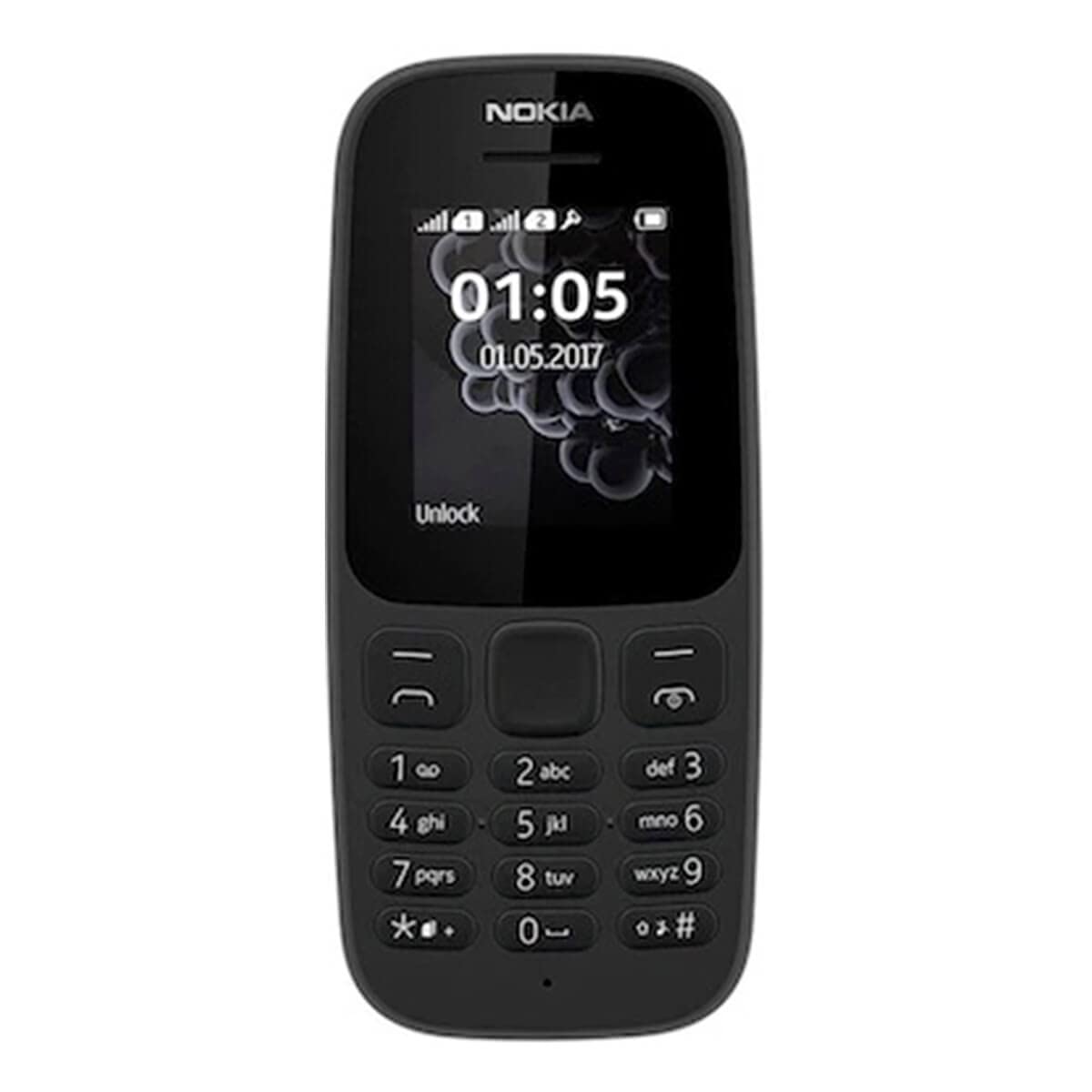 Nokia 105 - Téléphone Portable Débloqué Gsm (Ecran 1,8 Pouces, Rom 4Mo, Double Sim) Noir