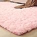 YJ.GWL Soft Pink Rug for Girls Bedroom, Cute Fluffy Rug for Kids Room Nursery, Shag Plush Carpet for Living Room, Kawaii Furry Rug for Baby's Toddler's Room, Cute Room Decor for Teen, 4x5.3 Feet